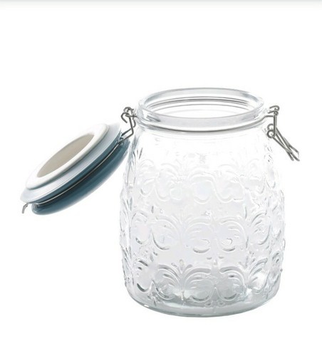 Pioneer Woman ~ Spring Bouquet Embossed Clamp Jar w/Ceramic Lid  ~ 106 Ounce Jar Item image 4