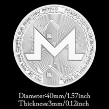 Monero Crypto Coin Silver Plated Souvenirs and Gifts Commemorative Coin - £7.85 GBP