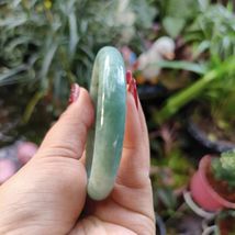 Burmese Jade Bangle Green Jadeite Shape Donut Type Beautiful Natural Inner 53 mm - £63.14 GBP