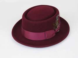 Bruno Capelo Dress Hat Australian Wool Crushable Pork Pie Jazz PP104 Burgundy image 4