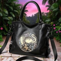 Boho Elephant Embossed Tote Bag – Large PU Shoulder Handbag - $60.99