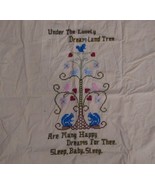 Cross Stitch Needle Point Embroidered Finished Baby Blanket Yellow Dream... - £35.91 GBP