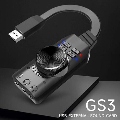 New Plextone GS3 Virtual 7.1 Channel USB Sound Card Adapter External PC ... - $12.86