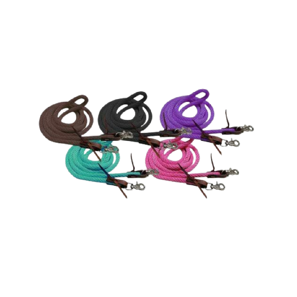 Horse Reins 8ft Nylon 3/4in Round Derby Roping Barrel Contest Reins FRE092 - $22.00