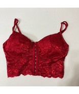 Bozzolo Bra Sz S Red Lace Padded Clasp Front Adjustable Straps Sexy Lacey - $21.78 CAD