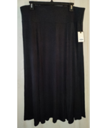 NWT WOMENS DANA BUCHMAN LONG BLACK KNIT PULL ON FULL SKIRT  SIZE L - $657.44 MXN