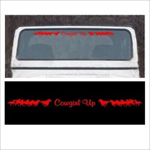 Windshield decal Fits Wrangler 4X4 Truck COWGIRL UP running horse RED - £12.66 GBP