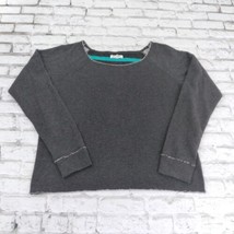 Aeropostale Sweatshirt Womens XL Gray Blue Striped Long Sleeve Crop Knit Sweater - £14.06 GBP