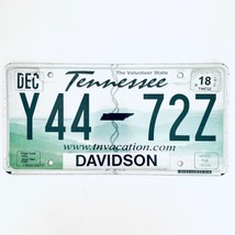 2018 United States Tennessee Davidson County Passenger License Plate Y44 72Z - £13.15 GBP