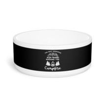 Custom 6&quot; Ceramic Pet Bowl: Personalized with Stunning Campfire Graphic - £38.69 GBP