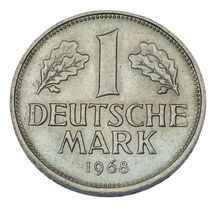 1968-F German 1 Mark Coin (BU Condition) Stuttgart Mint KM 110 - $71.62