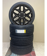 Black Snowflake 24&quot; Wheels Tires 2000-24 Chevy Silverado Tahoe GMC Sierr... - £1,780.44 GBP