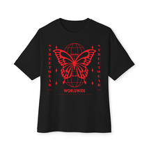 Unisex Oversized Boxy T-shirt Butterfly Y2K Style - £23.52 GBP
