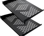 RIVECO 2 pc 1U Server Rack Shelves 19x14" Tray Cabinet Mount Vented Cant... - $32.62