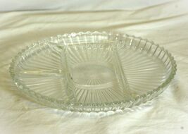 Indiana Glass Ribbed Clear Tray Plate Divided Relish 4 Part Dish - $21.77