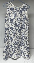 Terzo Millennio Made in Italy Women’s Linen Blue Floral Sleeveless Dress... - $36.90