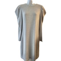 Express Gray Puff Long Sleeve Mini Bodycon Rib Knit Sweater Dress sz M C... - $24.29