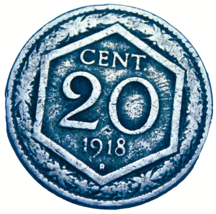 Italy 20 Centesimi, 1918-R~1st Year Ever~Free Shipping #A132 - £3.52 GBP