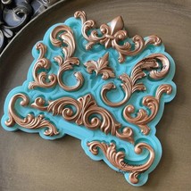3D Baroque Scroll Relief Border Silicone Mold Frame Chocolate Fondant Mould - $13.85