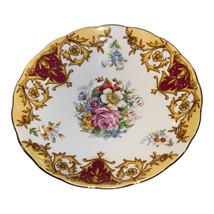 Vintage Saucer Plate Only Balmoral by Grosvenor Floral Yellow Maroon Gold - $21.78