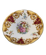Vintage Saucer Plate Only Balmoral by Grosvenor Floral Yellow Maroon Gold - $407.15 MXN