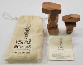 *C2) Topple Rocks Wooden Balancing Rock Blocks Stacking Game Toy - $24.74