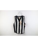 Deadstock Vtg 90s Streetwear Womens Large Striped Linen Tie Back Vest Ja... - $1,350.26 MXN