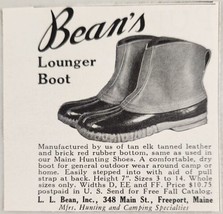 1955 Print Ad L.L. Bean&#39;s Lounger Boots Elk Tanned Leather Freeport,Maine - $7.43