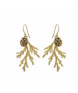 Pine-cone forest earrings with Premium Quality 14K goldfield ear hooks f... - £27.36 GBP
