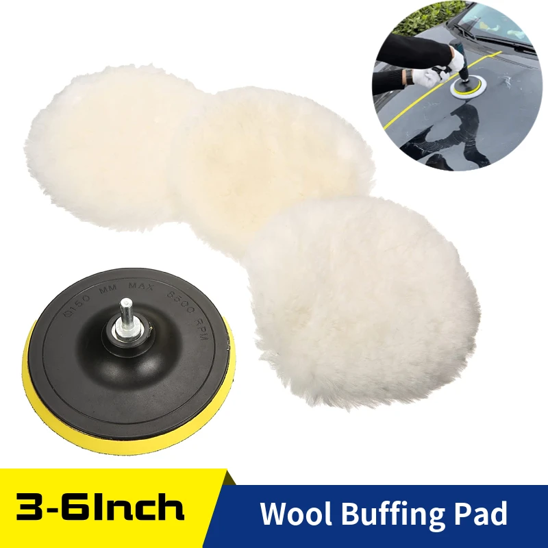 3Pcs  Polishing Buffing Pad,3-6 Inch Hook &amp; Loop Back with M14 Drill Adapter Buf - £30.58 GBP