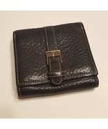 Levenger pebbled leather black leather trifold wallet - £18.87 GBP