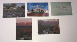 lot of 5 Texas postcards(Austin, Big Bend,Writing) - £4.75 GBP