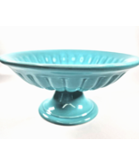 Maioliche Jessica Large Pedastal Serving Bowl Turquoise Italy - $75.16 CAD