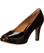 New Clarks Artisan Women&#39;s Delsie Britta Patent Leather Pump Shoes Black... - $135.38 CAD