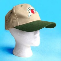 Vintage 7 Up Spot Green Cream Strap Back Hat Seven UP Falcon 80s - £9.32 GBP