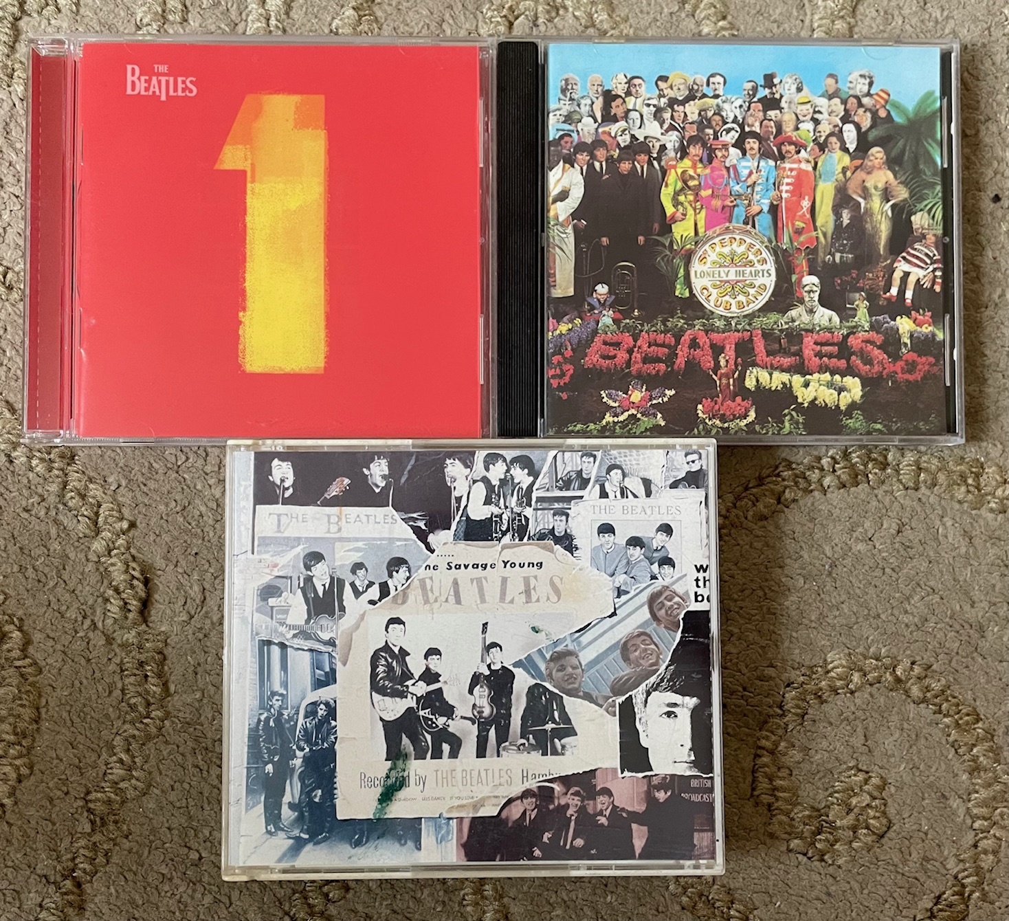The Beatles 3 CD lot: Sgt. Pepper&#39;s Lonely Hearts Club Band, 1, Anthology 1 - $10.99