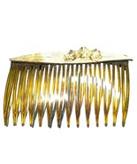 1928 Leaf Comb Gold Tone Flower Butterfly - $24.93