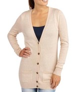 NEW Faded Glory Boyfriend Cardigan Sweater Lightweight Oatmeal Size S 4-6 - $10.99