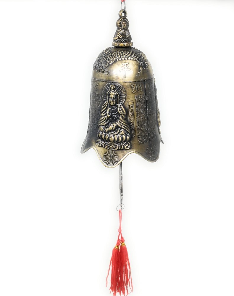 THY COLLECTIBLES Zen Art Bronze Feng Shui Windbell for Home & Car - Godness Guan