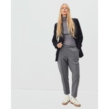 Everlane The Dream Pant Front Seam Tapered Pull On Heathered Charcoal Gr... - £30.29 GBP