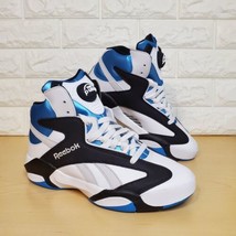 Reebok Shaq Attaq Retro Basketball Shoes Mens Size 8.5 White Blue GX3881 - £117.97 GBP