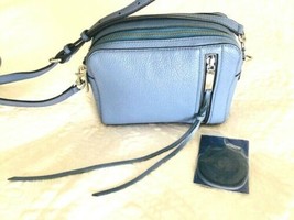 Cute Blue Bag Rebecca Minkoff Leather Clutch Mini Crossbody Zip Pocket Perfect - £72.26 GBP