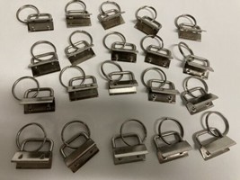 Lot 20 Key Fob Hardware keychain Split Ring Wristlets Cotton Tail Clip DiY craft - £7.78 GBP