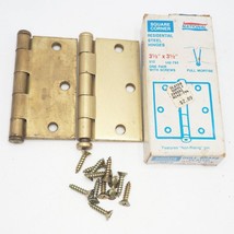 National Brass Plate Residential Steel Butt Hinge Pair 3-1/2&quot;x3-1/2&quot; - £7.79 GBP