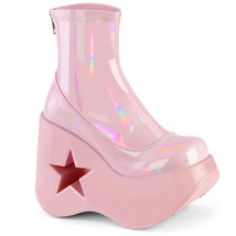 Demonia  DYNAMITE-100  Women&#39;s  Pink  5&quot; Star Cutout Platform Wedge Ankle Boot - £73.21 GBP
