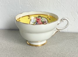 Paragon Orphaned Tea Cup fine bone china England 1920&#39;s Yellow gold floral - $12.86