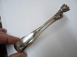 Antique French 950 Silver Marked Minerve Paw Sugar Tongs, Fleur de Lis, ... - $81.88