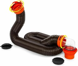 15ft Camco Rhinoflex Sewer Hose Swivel Adapter Travel Camp RV Trailer Mo... - £44.06 GBP