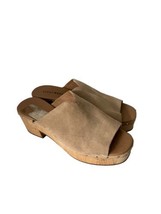 LUCKY BRAND Womens Shoes SIMBRENNA Platform Slide Sandal Wood Heel Tan S... - $23.99