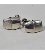 Vintage  Screw Back Earrings Silver Tone Block Style .75 Inch - $23.30 CAD